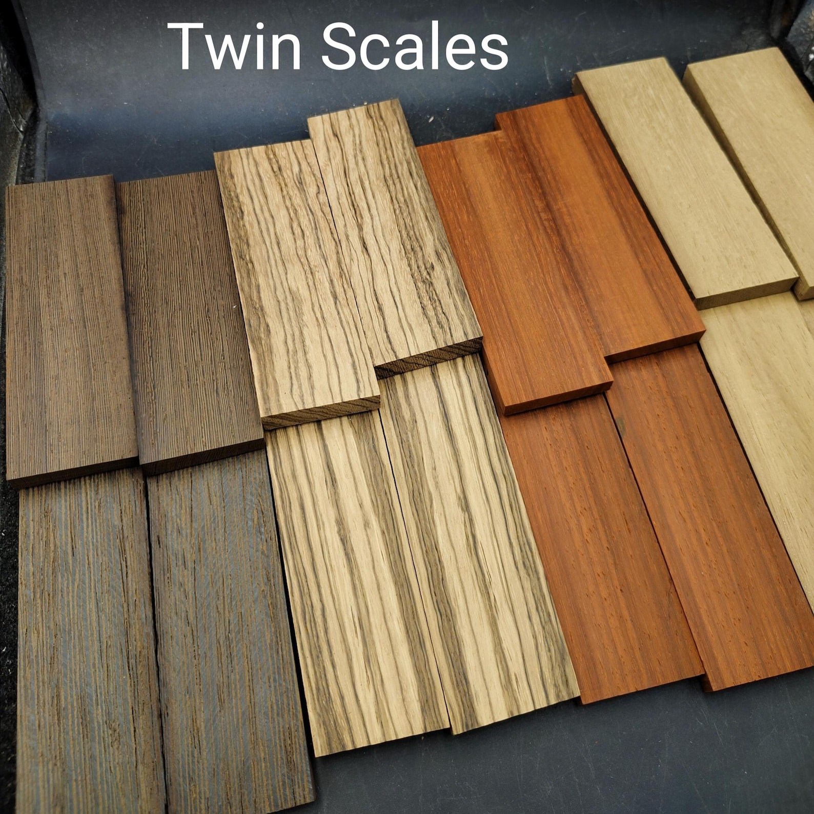 DRY Iroko (African Teak) Knife Scales - Twin Pair