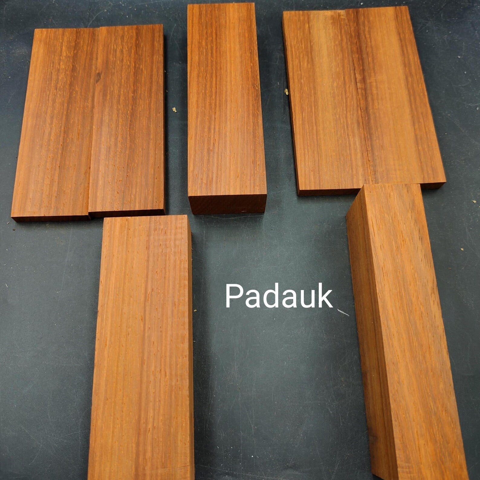 DRY Padauk Knife Scales - Twin Pair