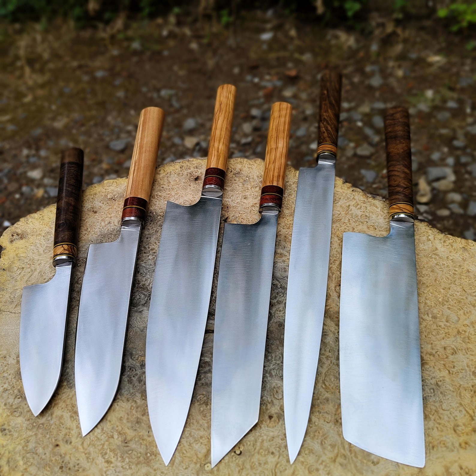 Handmade Japanese Chef Knife - Kiritsuke, Walnut Wood Handle