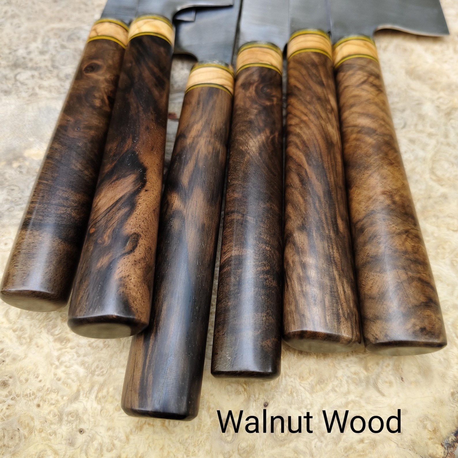 Handmade Japanese Chef Knife - Mini Deba, Walnut Wood Handle