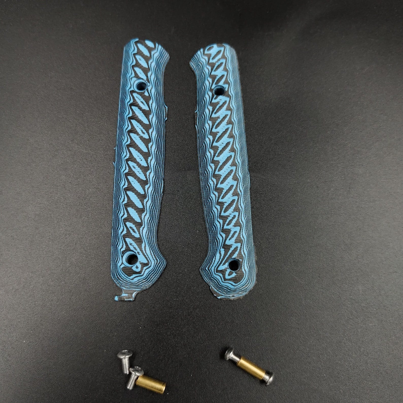Pre-Shaped Paring Knife Handle - Blue-Black HPL, Ready to Install