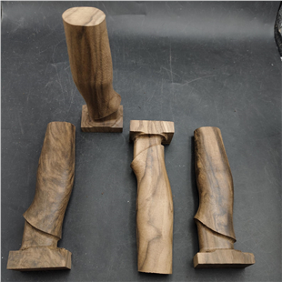 CNC Pre-Shaped Turkish Walnut Knife Handle - Hidden Tang
