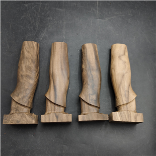 CNC Pre-Shaped Turkish Walnut Knife Handle - Hidden Tang