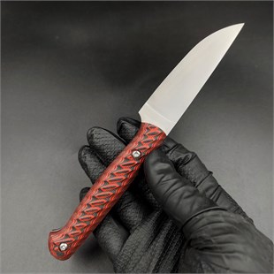 Custom Paring Knife - Red-Black HPL Handle