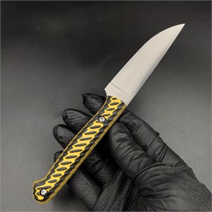 Custom Paring Knife - Yellow-Black HPL Handle