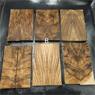 DRY Turkish Walnut Knife Scales - B grain, Twin Pair