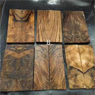 DRY Turkish Walnut Knife Scales - B grain, Twin Pair