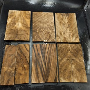 DRY Turkish Walnut Knife Scales - C grain, Twin Pair