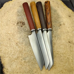 Handmade Japanese Petty Kiritsuke Knife - Iroko Wood Handle