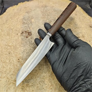 Handmade Japanese Petty Kiritsuke Knife - Wenge Wood Handle