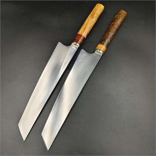 Handmade Tanto Chef Japanese Kitchen Knife - Walnut Wood Handle