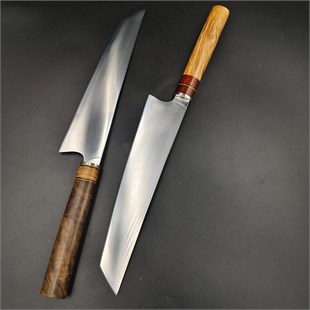 Handmade Tanto Chef Japanese Kitchen Knife - Olive Wood Handle