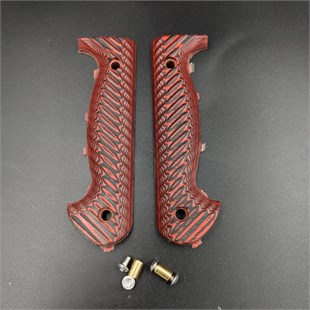 Pre-Shaped Kitchen Knife Handle - Red-Black HPL, Ready to Install