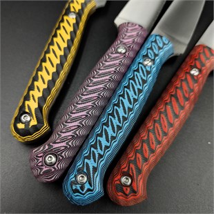 Pre-Shaped Paring Knife Handle - Red-Black HPL, Ready to Install