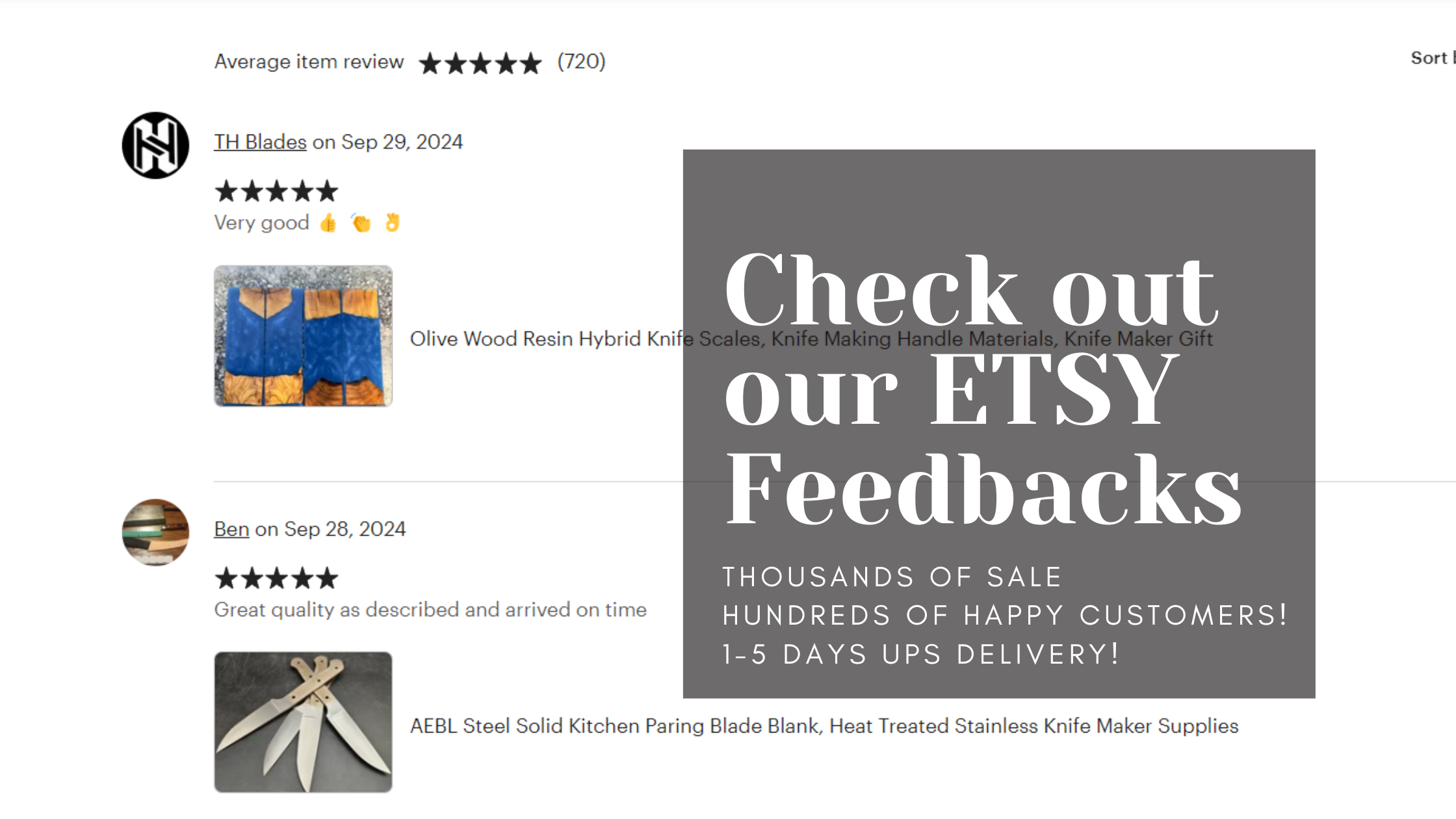ETSY shop customer feedbacks!