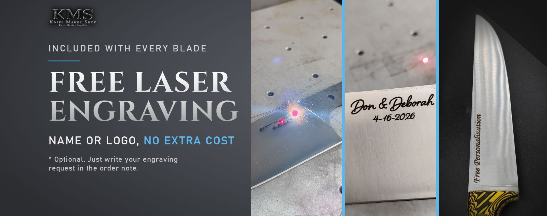 Free Laser Engraving on Knife Blade Blanks