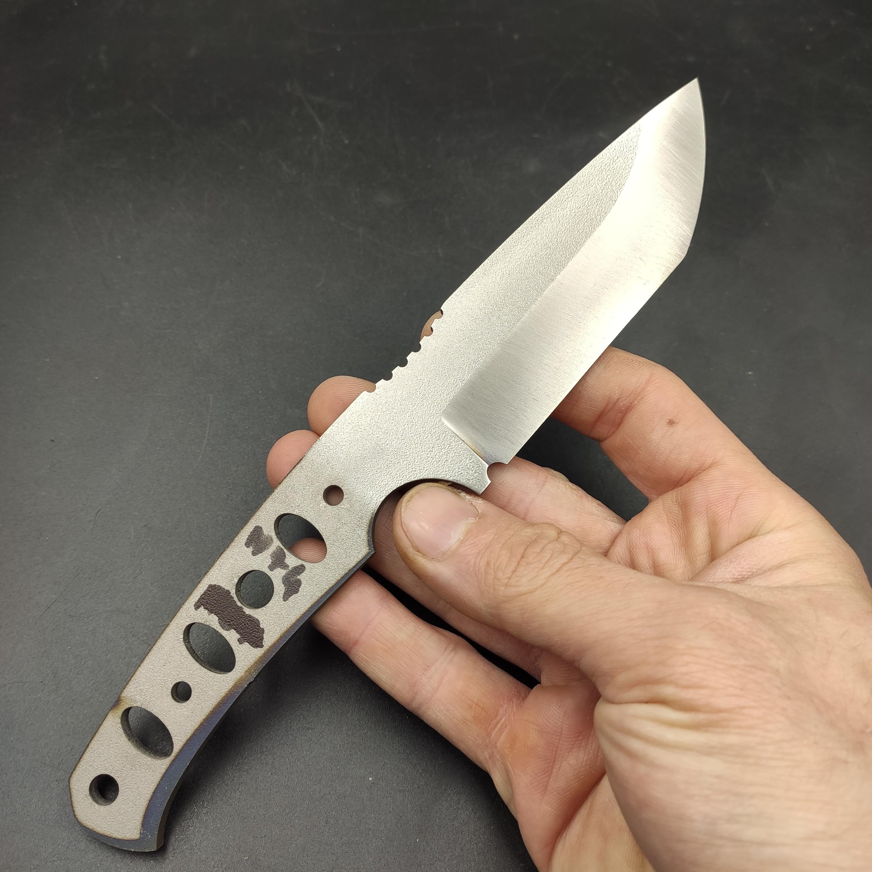 N690 EDC Tanto Knife Blank - N74
