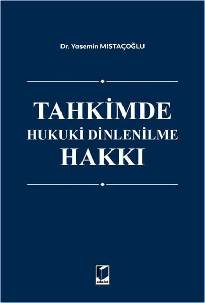 Tahkimde Hukuki Dinlenilme Hakkı  kitap kapağı