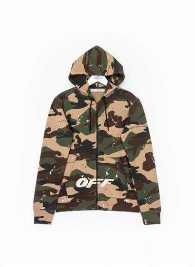 Kapşonlu Fermuarlı OFF WHITE