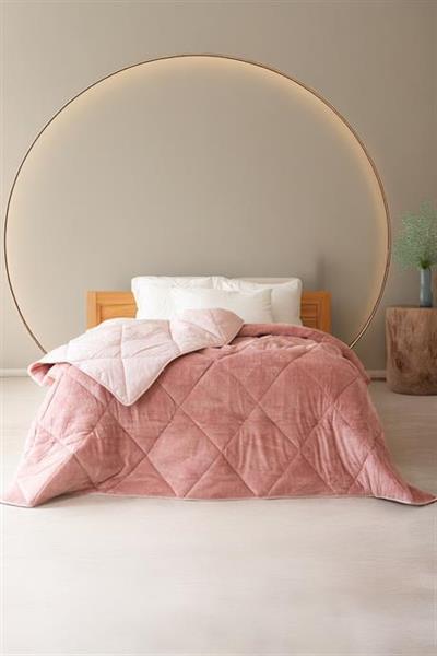 Çift Kişilik Wellsoft Lüx Pembe Yorgan Çift Taraflı (155x215)