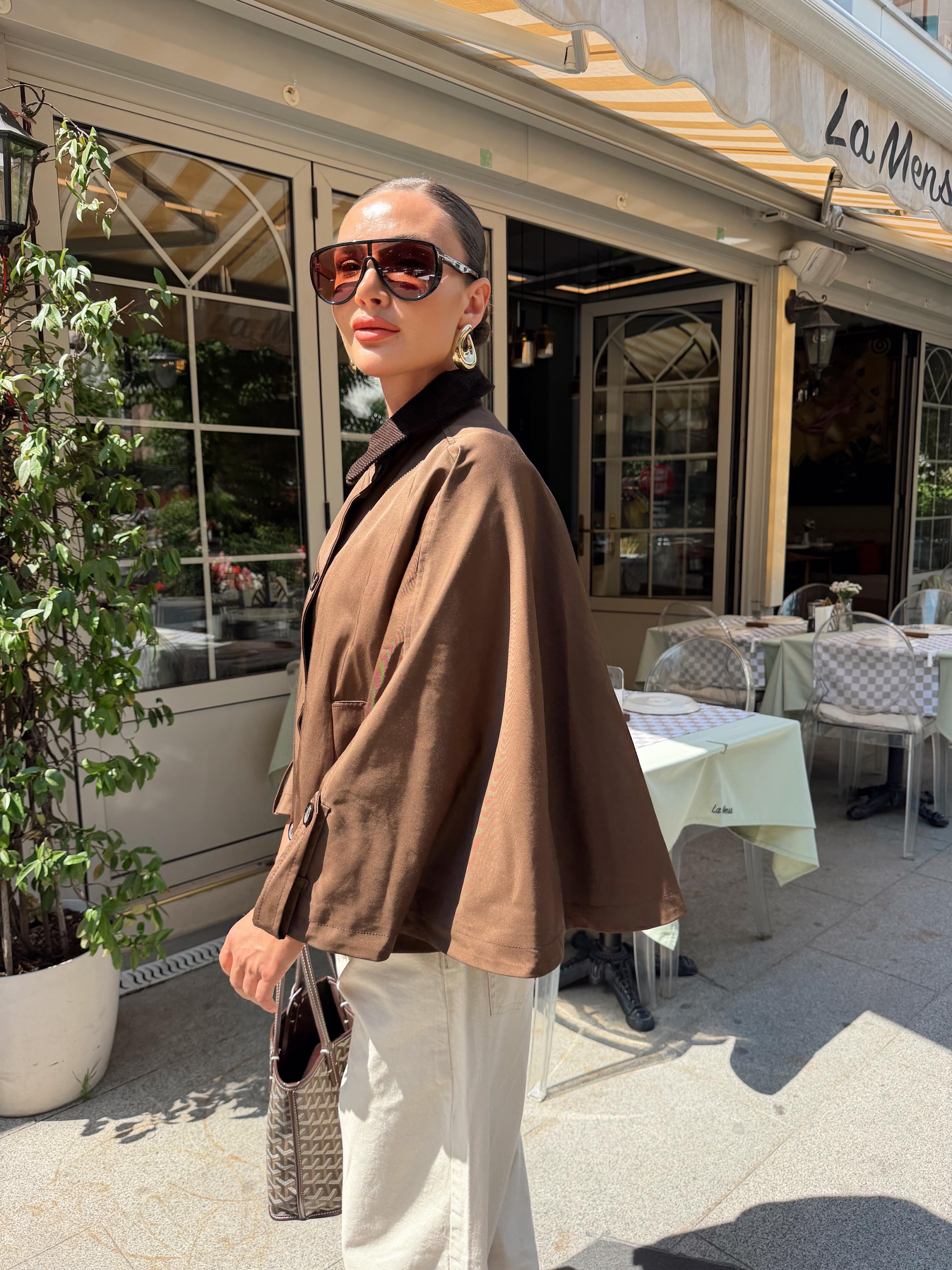 Poncho Trench Coat Acı Kahve · 2