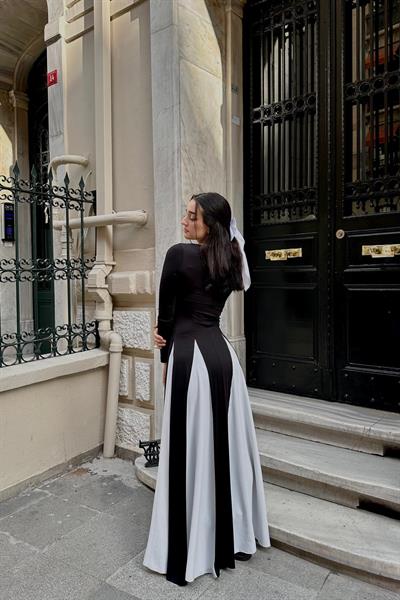 BEIRUT Üçgen Yaka Prenses Model Volanlı Elbise
