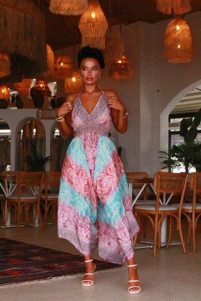 SORAYA Bohem İpek Bağlamalı Tulum 