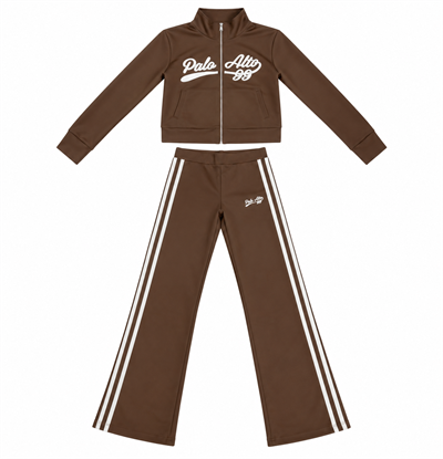 Kahverengi Şerit Deaylı Slim Fit Eşofman Tk