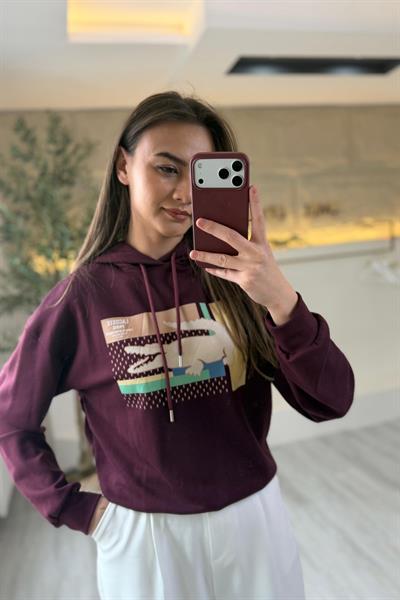 LCS Kapüşonlu Sweat Bordo