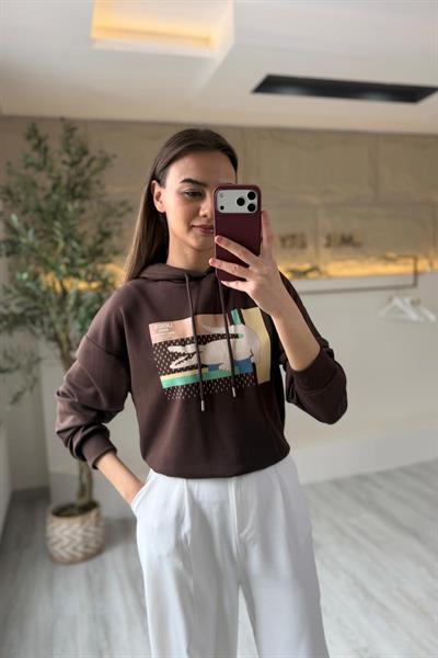 LCS Kapüşonlu Sweat Kahve