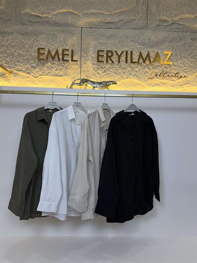 Oversize Beyaz Modal Gömlek