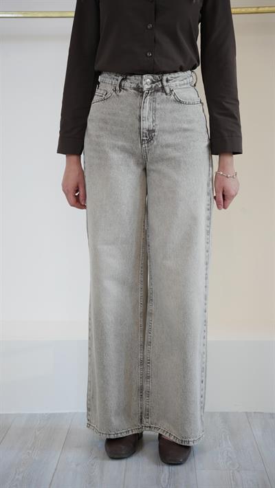 Rm Gri Yıkamalı Palazzo Denim