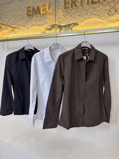 Siyah Slim Fit Poplin Gömlek