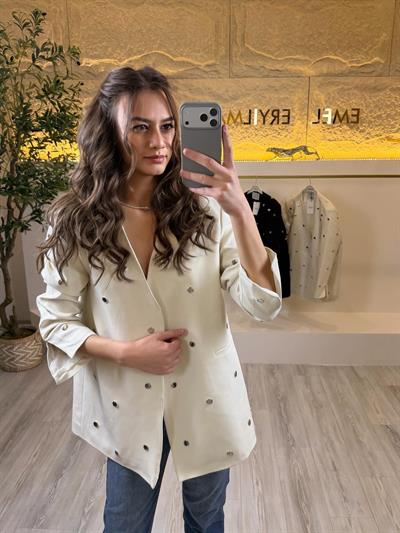 Zımba Detaylı Blazer Ceket
