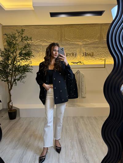Zımba Detaylı Blazer Ceket
