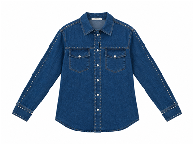 Zımba Detaylı Denim Takım