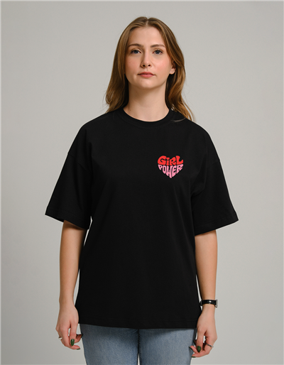 Girl Power Baskılı Unisex Oversize T-Shirt