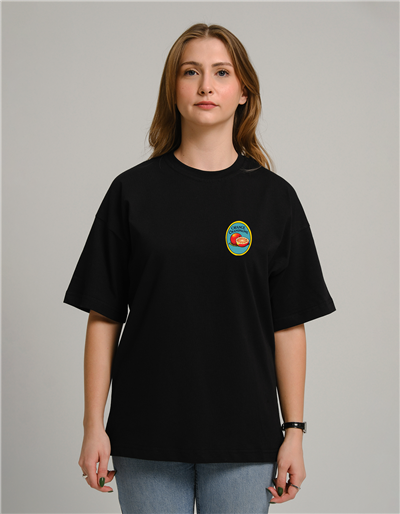 Orange Champagne Baskılı Unisex Oversize T-Shirt