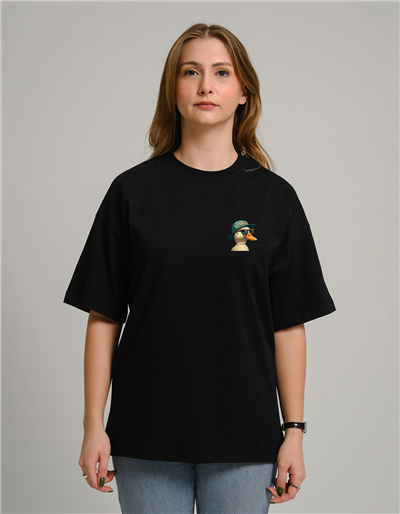 Ördek Baskılı Unisex Oversize T-Shirt