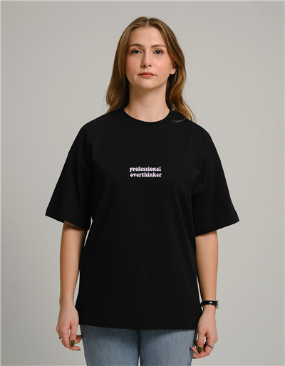 Overthinker Baskılı Unisex Oversize T-Shirt