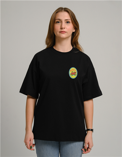 Raspberry Crush Baskılı Unisex Oversize T-Shirt