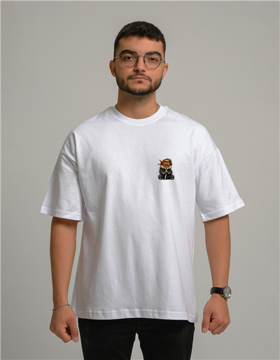 Samuray Sincap Baskılı Unisex Oversize T-Shirt
