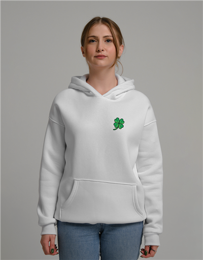 Yonca Baskılı Unisex Kapüşonlu Sweatshirt