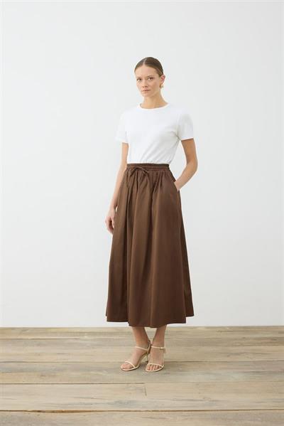 ADEN COTTON SKIRT BROWN