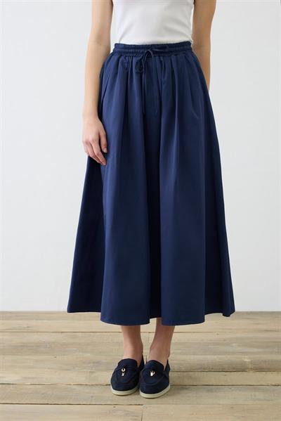 ADEN COTTON SKIRT NAVY BLUE