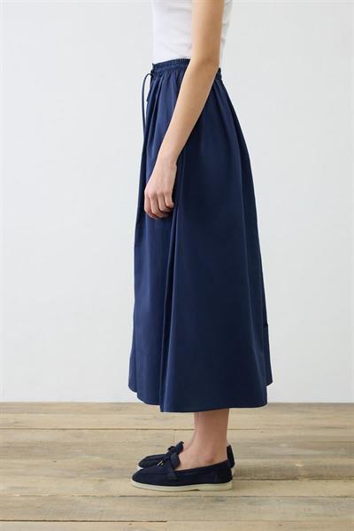 ADEN COTTON SKIRT NAVY BLUE
