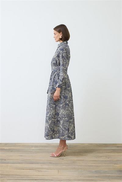 ALINA PAISLEY PATTERN VOILE DRESS BLUE