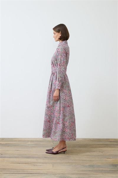 ALINA PAISLEY PATTERN VOILE DRESS PINK