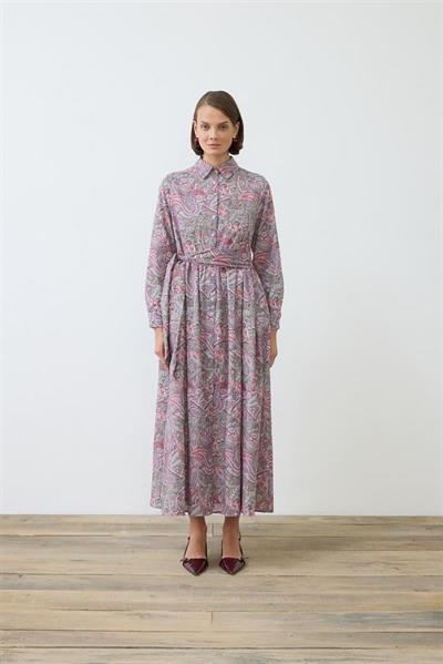 ALINA PAISLEY PATTERN VOILE DRESS PINK