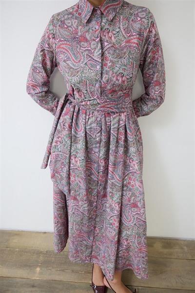 ALINA PAISLEY PATTERN VOILE DRESS PINK